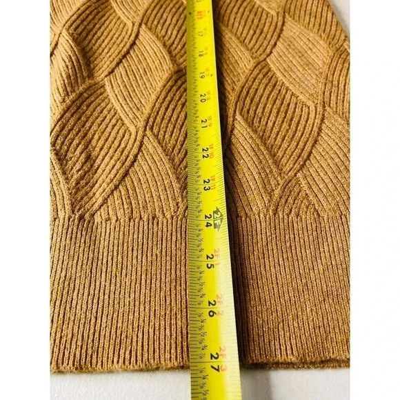 Talbots cable knit cowl/turtleneck sweater size Small Tan NWT - Picture 8 of 10
